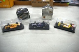 (3) Replica Cars in Display Cases, (2) Banks