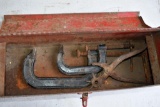 Metal Handled Tool Box with C Clamps