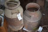 (2) Vintage Milk Cans: (1) With Lid