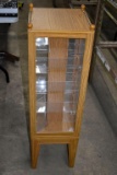 Wood Framed Manual Rotating Display Case, 4 Legged Stand, Plastic Windows, 40