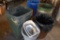 Assorted Poly and Steel Barrels, Garbage Cans