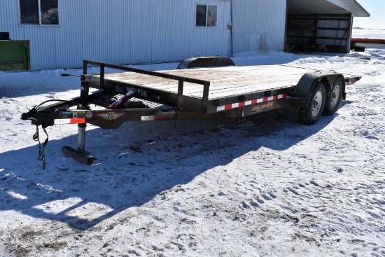 2017 H&H Tilt Bed Flatbed Trailer, 20'x82", 3000lb Tandem Axle