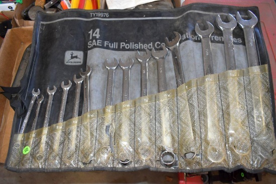 John Deere 14 Pc SAE Full Polished Combination Wrench Set