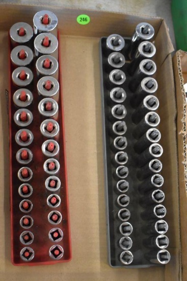 3/8" Drive Deep and Shallow Well Socket Set, SAE and Metric