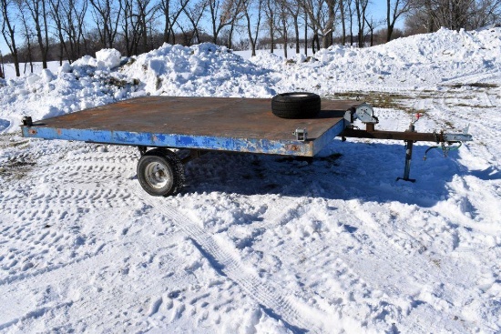 Shop Built 11'x92" Steel Snowmobile/Utility Trailer, Tilt Bed, NO TITLE