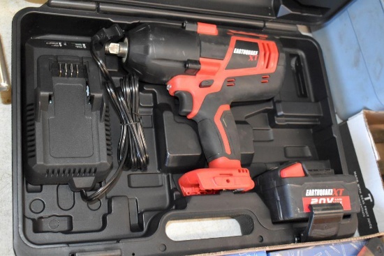 Earthquake 20V Lithium 1/2" Drive Impact, Battery, Charger, Hard Plastic Case