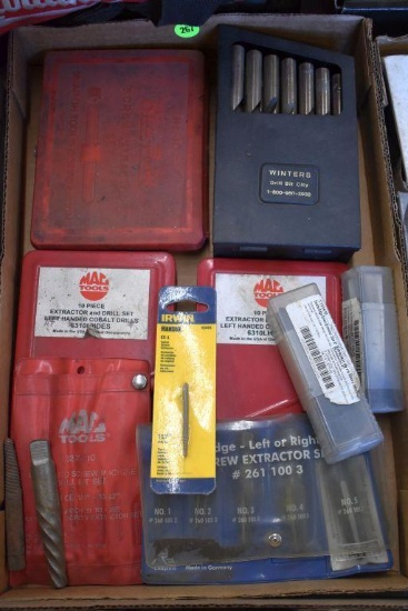 Assorted Drill Bits, Extractor and Drill Sets