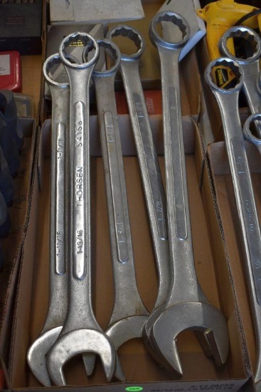 Large Open End Box End Wrenches: 2", 1 7/8", 1 3/4", 1 11/16", 1 13/16"