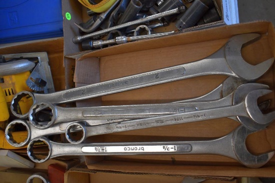 Large Open End Box End Wrenches: 2", 1 7/8", 1 3/4", 1 5/16", 1 13/16"