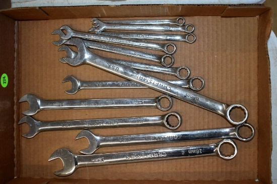 (12) Craftsman Metric Open End Box End Wrenches