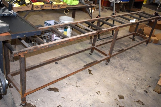 126"x16" Metal Framed Roller Table