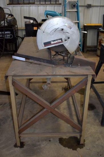 60"x30" Metal Shop Table with Makita Chop Saw