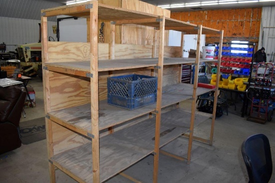 96"x26"x71" 4 Tier Wood Shelving Unit