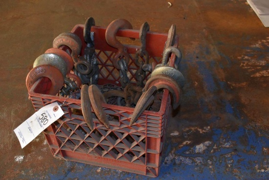 Assorted Chain Hooks, Hooks with Pulleys, Lifting Chains