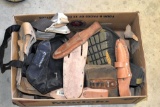 Work Tool Belt, Knee Pads, Leather Sheaths