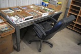 Metal Desk with (2) Office Chairs