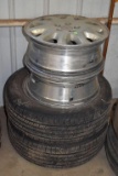 (4) Aluminum Buick Rims; (2) with Tires: 225-60R17
