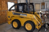 John Deere 317 Skid Loader, 10x16.5 Tires, 2062 Hours, Radio, Cage Cab, Weights, SN: T00317E113156