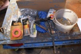 Assorted Grease Fittings, Flagging Tape, Rope, Filter Wrenches