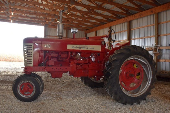 Farmall 450 Gas Tractor, NF, After Market 3 Pt., Fenders, 15.5x38 Tires, SN 24267, Motor Free,