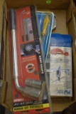 Assorted Tools: Pipe Cutting Tools, Tape Measure, Lug Wrench