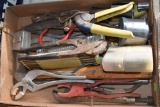 Assorted Tools: Flashlight, Vise Grip, Hammer, Ruler and More