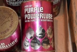 Arctic Purple Power Lube Metal Qt Cans, (5) Unopened, (1) Opened