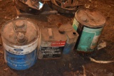 Assorted Vintage Cans of Hydraulic Fluid, Unknown Condition