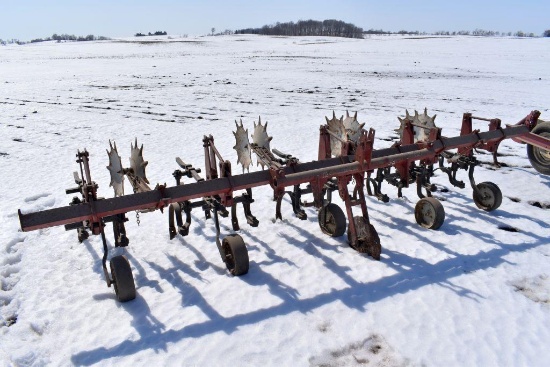 International No. 53 Row Crop Cultivator, 4 Row Wide, Rolling Shields and Sweeps, 3 Pt.