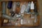 Large Assortment to Bottles: Cleared Colored, Raised Lettering, Big, Small