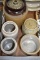 Salt Glaze Albany Slip, Small Preserve Jars, Butter Tub, Items May have Damage
