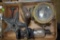 Universal Wall Mount Grinder, Vintage Buggy Light, Sad Iron