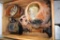Wood Box, Sewing Spools, Decorative Candle Holder