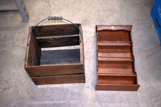 Primitive Wood Box, Primitive 3 Tier Wood Shelf