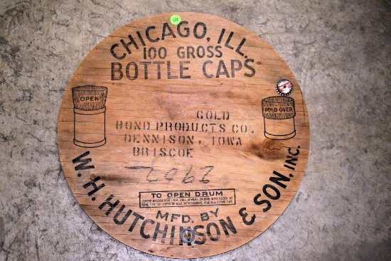 Wooden Barrel Top from Chicago IL., W.A Hutchinson & Son