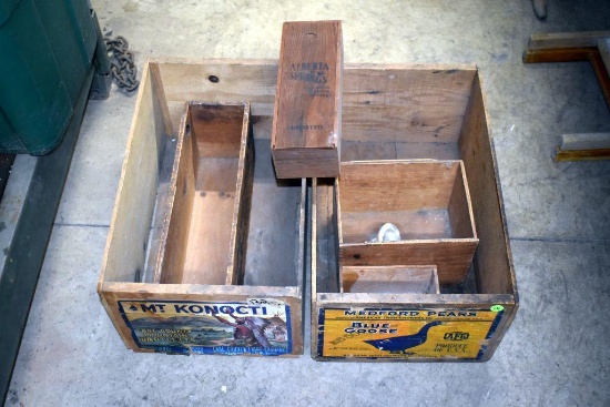 (2) Fruit Boxes, Dovetail Wooden Boxes