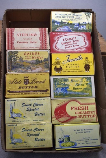 Assorted Butter Boxes from Various Creameries