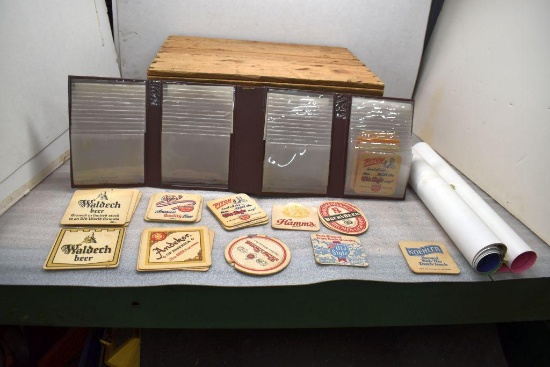 1966 Budweiser Poster, Several Advertising Drink Coasters
