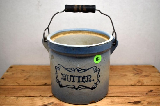 Bale Handled Butter Pail, 6", Some Chips and Hairline Cracking
