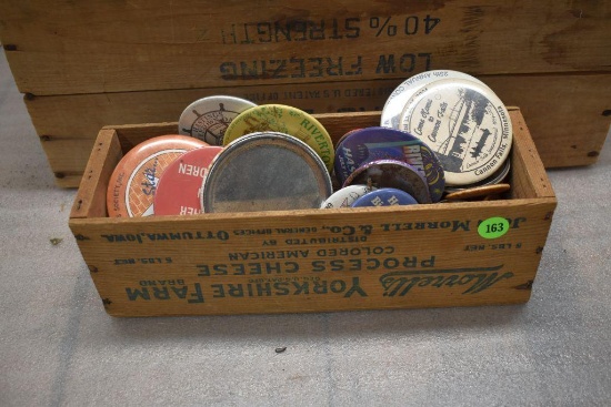 Assortment of Buttons from Various Towns: Red Wing, Lake City and More