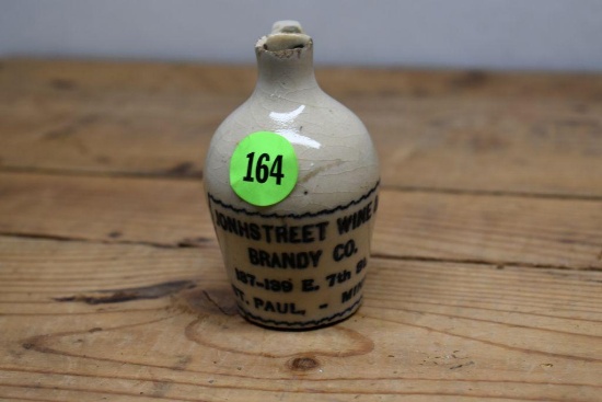 Mini Dome Top Jug, "Jonhstreet Wine & Brandy Co, St. Paul, MN" Advertising, Chips on Rim, 3"