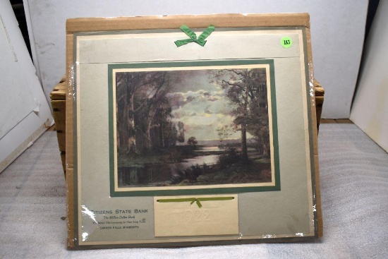 Citizens Bank of Cannon Falls MN 1922 Calendar, Boarded and Wrapped