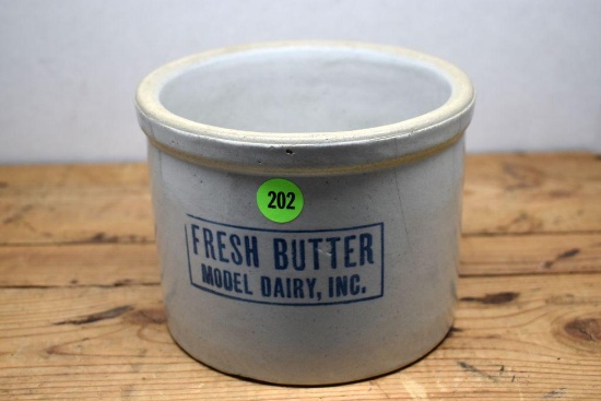 "Fresh Butter, Model Dairy, Inc." Advertising Butter Tub, Hairline Crack