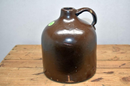 Brown Jug, Bottom Marked, Handle Rough, 7" Tall