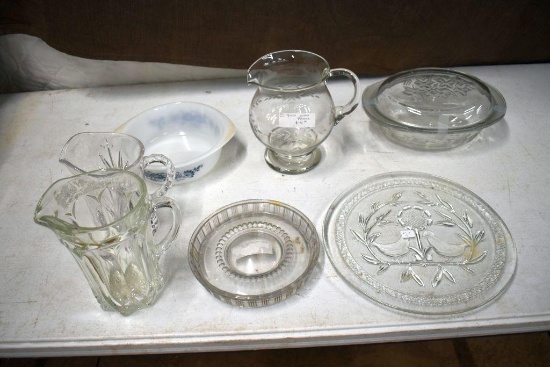 Glass Water Pitchers, Serving Bowls, Casserole Bowls