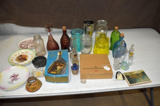 Decanters, Jars, Bottles, Ashtrays, and More