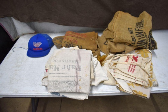 Red Wing Feed Sacks, Red Wing Hat, Other Feed Sacks