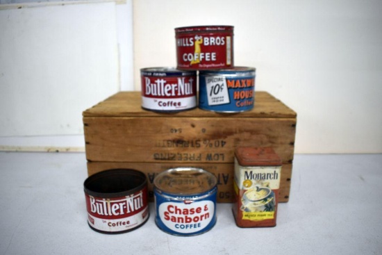 (6) Coffee Advertising Tins