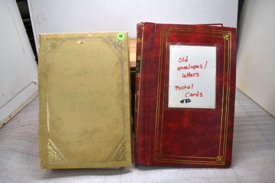 (2) Albums of Old Marked Envelopes with Stamps, Approx. 240 Trade Cards and Post Cards