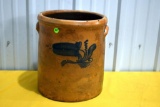 Salt Glaze 5 Gallon Crock, Hairline Cracking, Cobalt Blue Marking, Eastern, 13